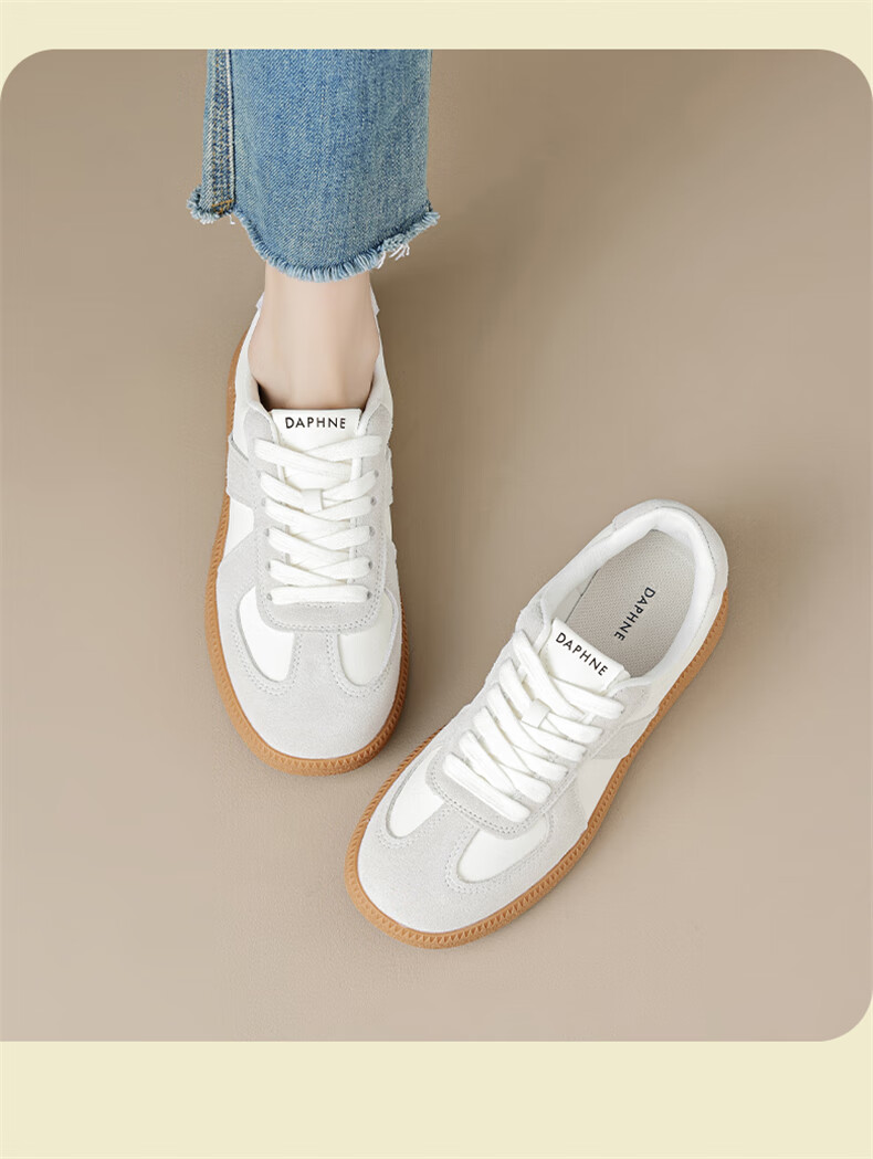 Daphne Women's Flat Training Shoes 2026 Summer New Breathable Sports Shoes Height Increasing Versatile White Casual Sneakers 6