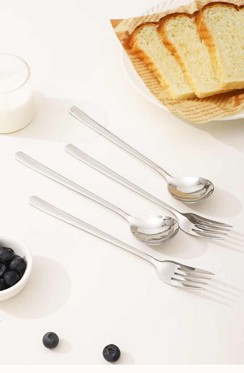 CAIZHI 304 Stainless Steel Spoons, Large Household Soup Spoons, Eating Spoons, Long-Handled Round Spoons, Set of 2, CZ6800 18