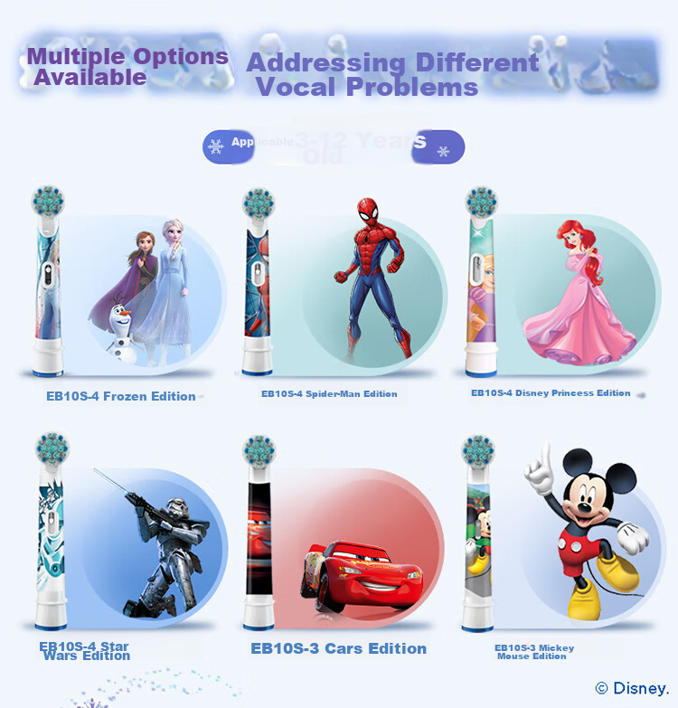 Oral-B Children's Electric Toothbrush Heads, 3 Pieces, Spider-Man Design, Suitable for D103KD100KPro1kidsEB10/EB10S-3K, Soft Bristles (Random Pattern Packaging) [Genuine Brush Heads] 7