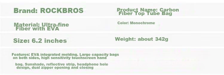 ROCKBROS Bicycle Handlebar Bag, Mountain Bike Saddle Bag, Phone Handlebar Bag, Touchscreen Cycling Equipment Accessory 8