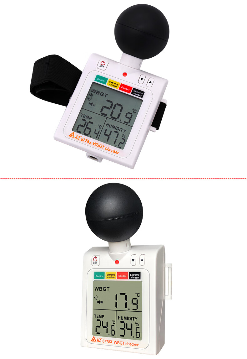 AZ Taiwan Hengxin Wearable Heat Index Meter AZ 87783 Heat Stroke Prevention Thermometer And Hygrometer WBGT Tester 3