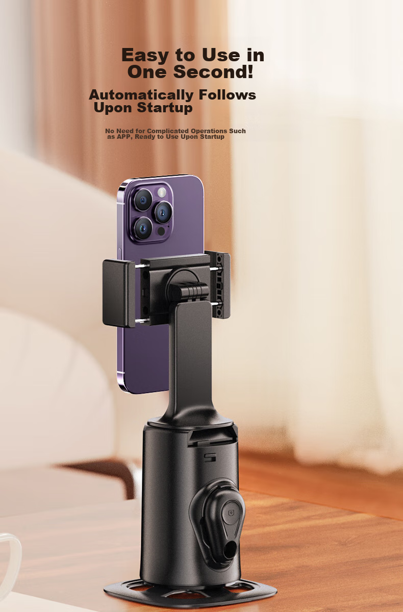 Shuotu [Selfie Gadget with 360-Degree Rotation And Automatic Multi-Function] Gimbal Follow-Up Device, Live Streaming Equipment Set, Facial Recognition, Intelligent Tracking, Gesture TikTok Shooting Equipment 9
