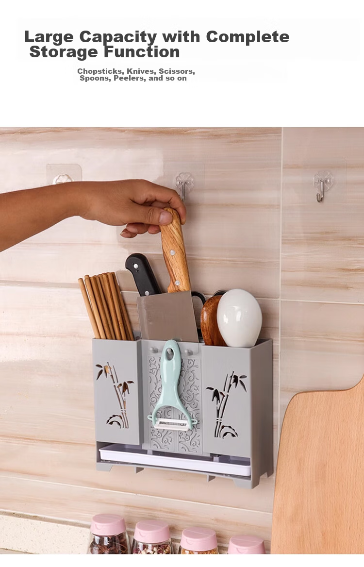 Ourunzhe Portable Chopstick Holder, Household Utensil Dustproof Draining Chopstick Container, Restaurant Chopsticks And Spoons Multi-Functional Storage Box 5