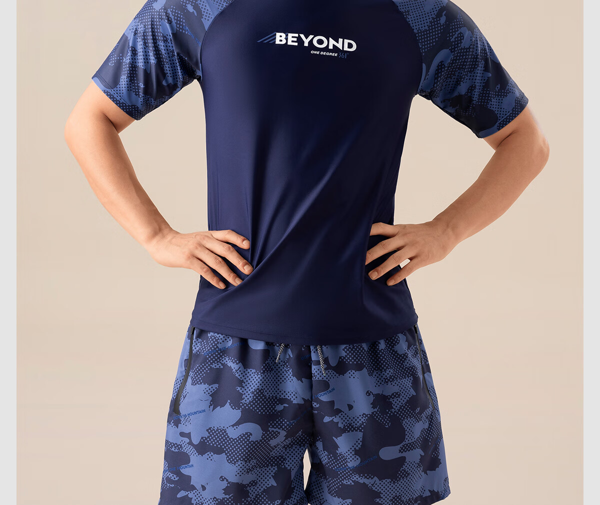 361° Men's Swimwear Set, 2-Piece Swimsuit, Full-Body Professional Sports Square-Leg Double-Layered Shorts, Swimming Equipment 15