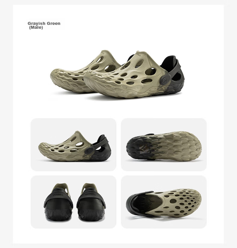 Merrell HYDRO MOC Outdoor Breathable Lightweight Slip-On Water Shoes for Men, Black Gray, Size 45 27