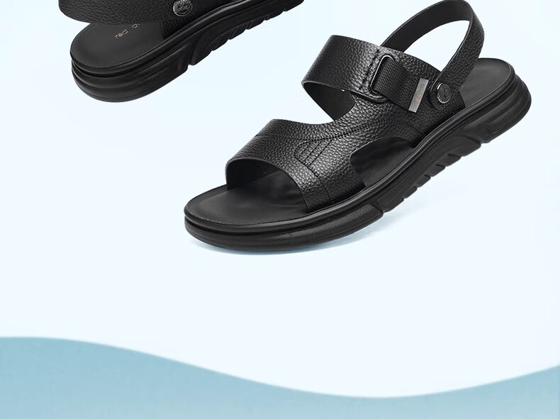 Red Dragonfly Men's Sandals 26 Summer Cowhide Non-Slip Soft Sole Dual-Wear Beach Leather Sandals WTT250402S Brown Size 42 6