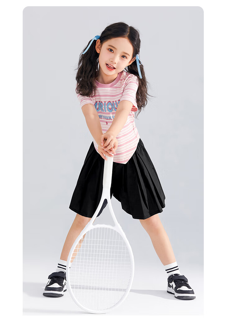 QQ DUCK Children's Clothing, Girls' Summer Shorts, Wide-Fit Youth Wear, Versatile, White Color; Size 140 17