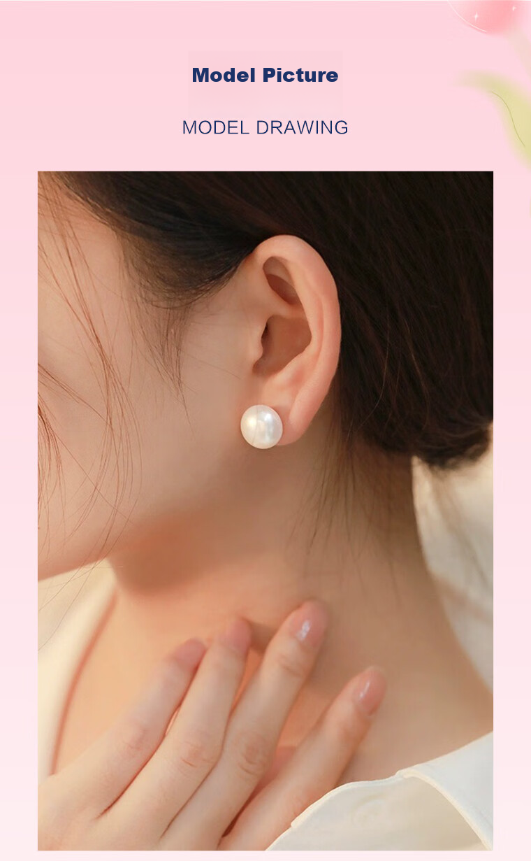 Dairuo Freshwater Pearl Stud Earrings, No-Drill Earrings for Women, Niche Design, Elegant Earrings, Fever Earrings, Gift 7