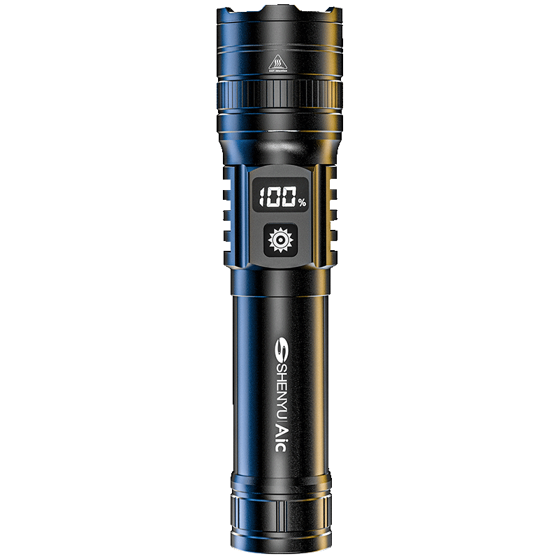 SHENYU Flashlight with High Brightness, Zoomable Lens, Rechargeable Battery, Long-Lasting Power, Outdoor Survival, Long-Range Beam, Military-Grade Ultra-Bright, Home Emergency Use
