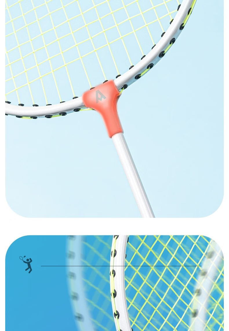 Deli Angenite Wear-Resistant Concave Frame Aluminum Alloy Racket Classic Beginner Student Entry-Level (Blue Pair + 3 Balls) 10