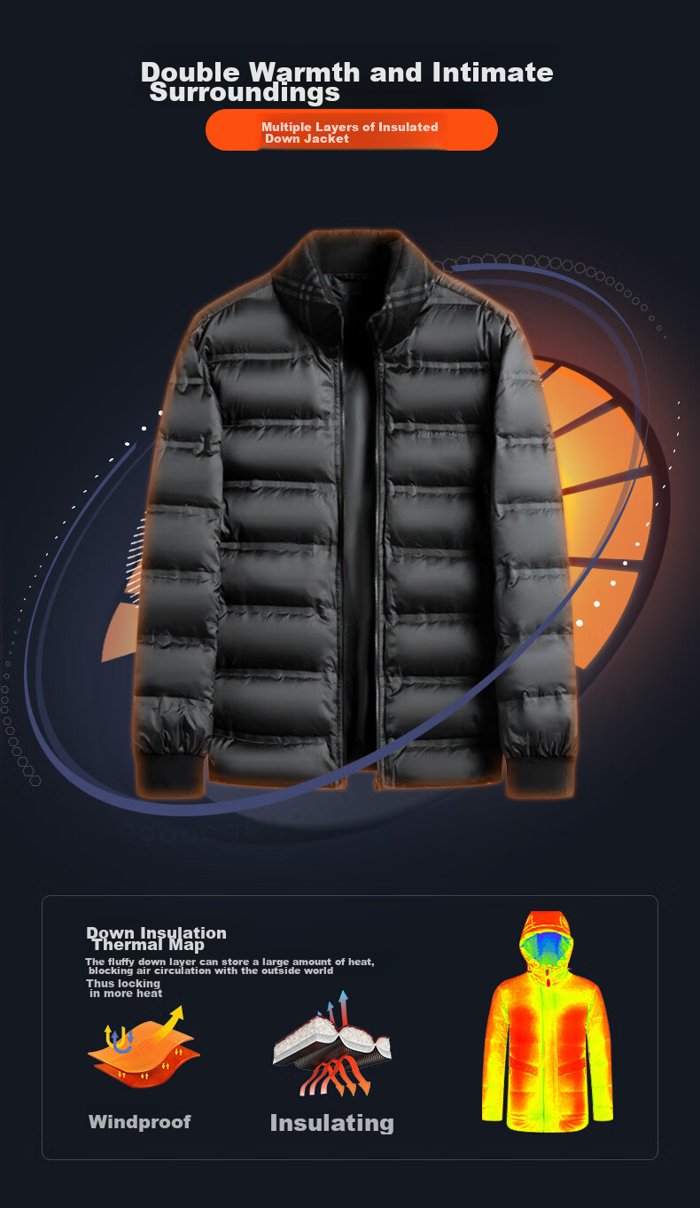 Yalu Five-In down Jacket for Men, Winter Thickened Goose down, Business Style with Detachable Inner Lining, Middle-Aged Men's Large Goose Coat 5