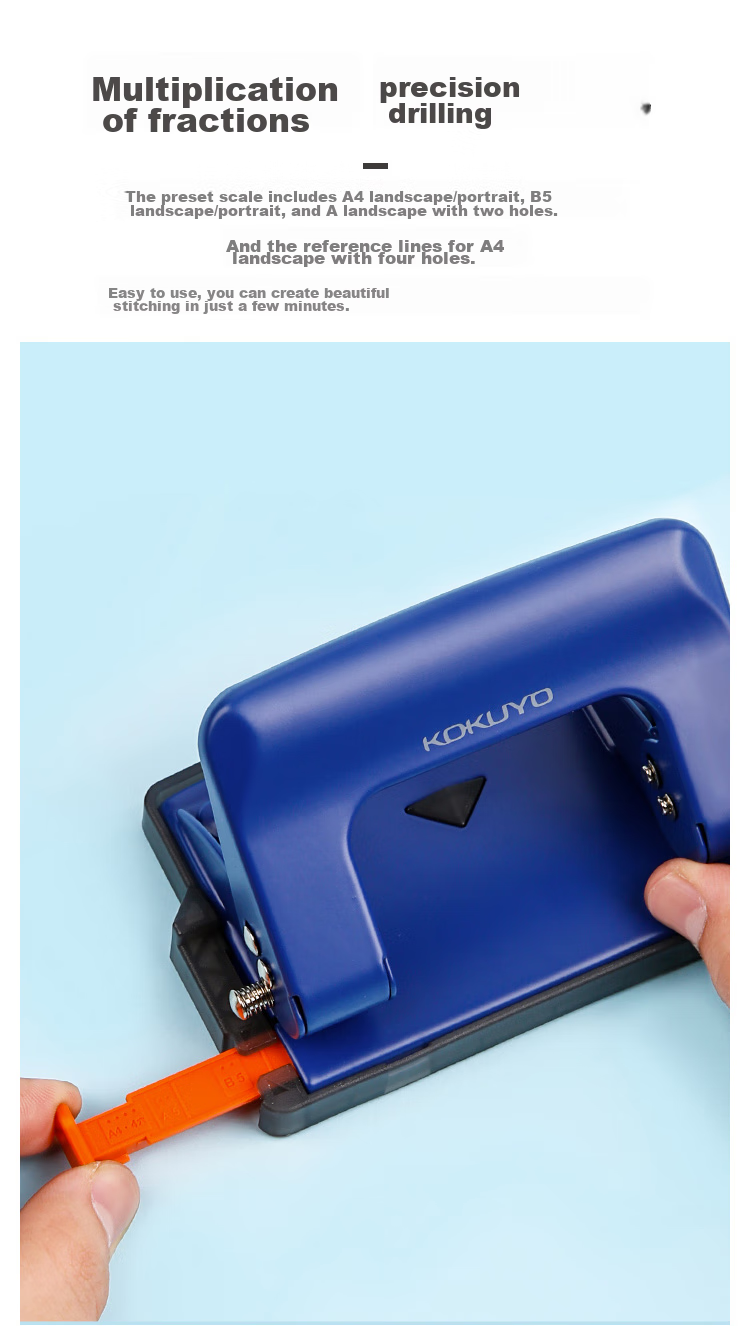 KOKUYO Imported Two-Hole Punch, Document Binding Hole Puncher (With Ruler), 6mm Hole Diameter, White, 1 Piece, PN-G17W3C Digital All-Net Low Price, Smooth-Punching Loose-Leaf Office Use 4
