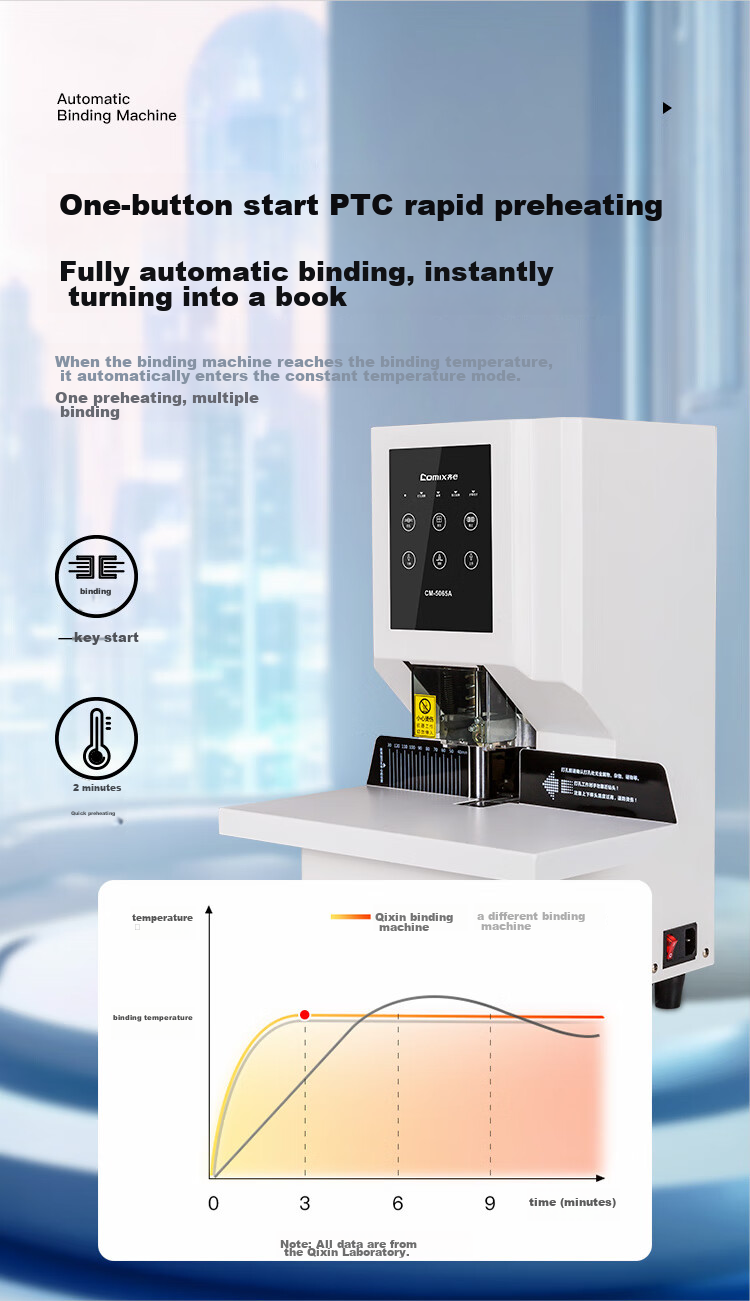 COMIX 50mm Financial Document Binding Machine, Fully Automatic Binding Opportunity Counter, Document Binding Machine, Hot-Melt Riveting Tube Binding Machine, Electric Binding Machine, Hole Puncher Machine, CM-5065A 3