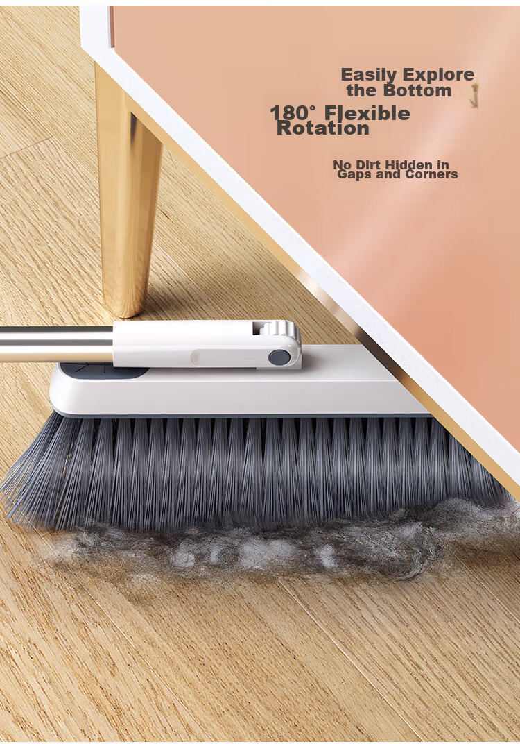 Wuyuehua Broom And Dustpan Set with Magnetic Attachment, Household Double-Comb Broom for Sweeping Floors, Foldable Hair Cleaning Tool 6