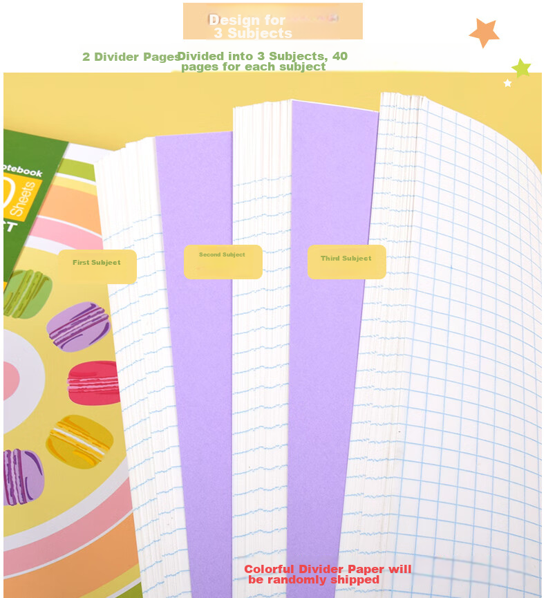 KAISA Two-Hole Notebook, 120 Sheets, Three-Subject American Spiral-Bound Journal for College Students And Postgraduate Exam Preparation, Designer's Edition Aiyue Series Diary And Planner 7