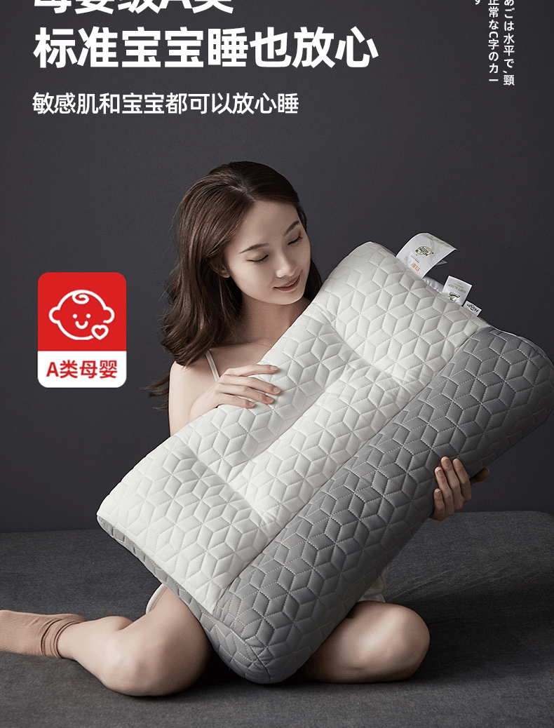 Huadn Cervical Pillow Neck Support Pillow for Cervical Spondylosis Deep Sleep Special Pillow for Students and Adults Summer Single Pillow Core 18