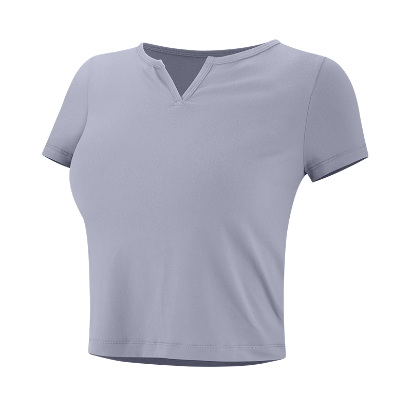 VFU Sports T-Shirt, Women's Short Sleeve, Breathable Quick-Dry Yoga Wear, Running Fitness Training Clothing, Iris Blue, Size S