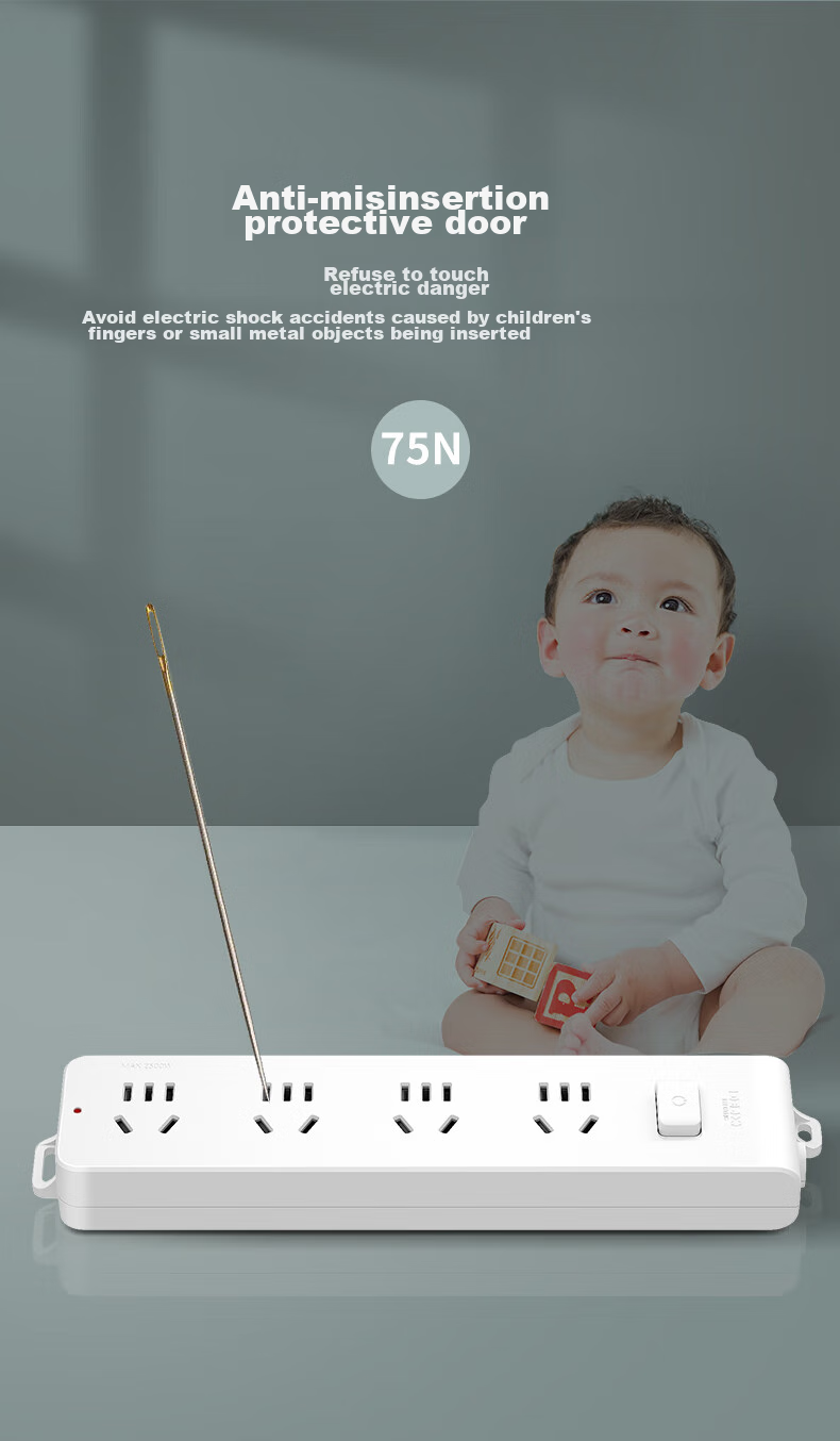 DELIXI National Standard Socket/power Strip/outlet Strip/power Bar/extension Cord, 3-Outlet Wireless Power Strip without Cord, Master Switch 7
