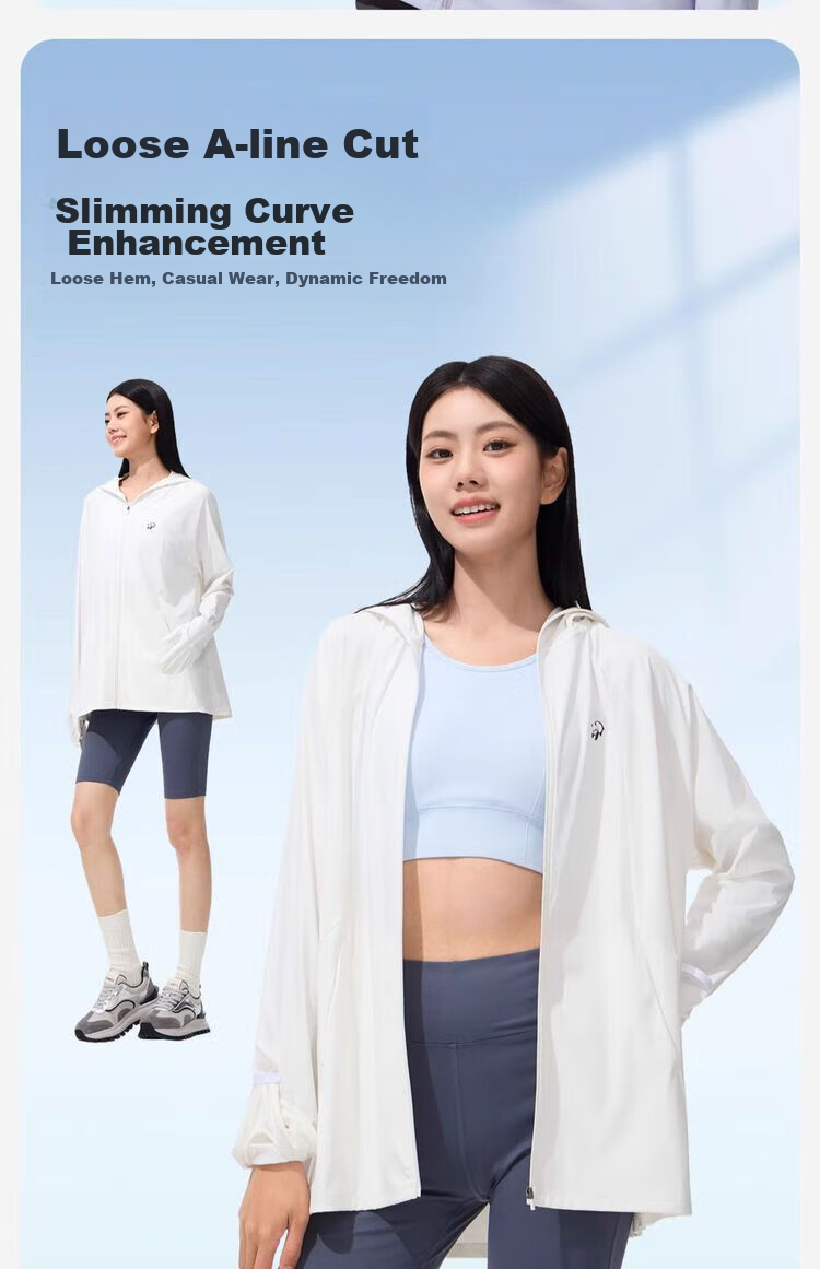 CAMEL Cool-Feeling Breathable Sun Protection Clothing for Women, Comfortable UV-Resistant Skin Coat [Panda Collaboration] A24BZ00175 L 15