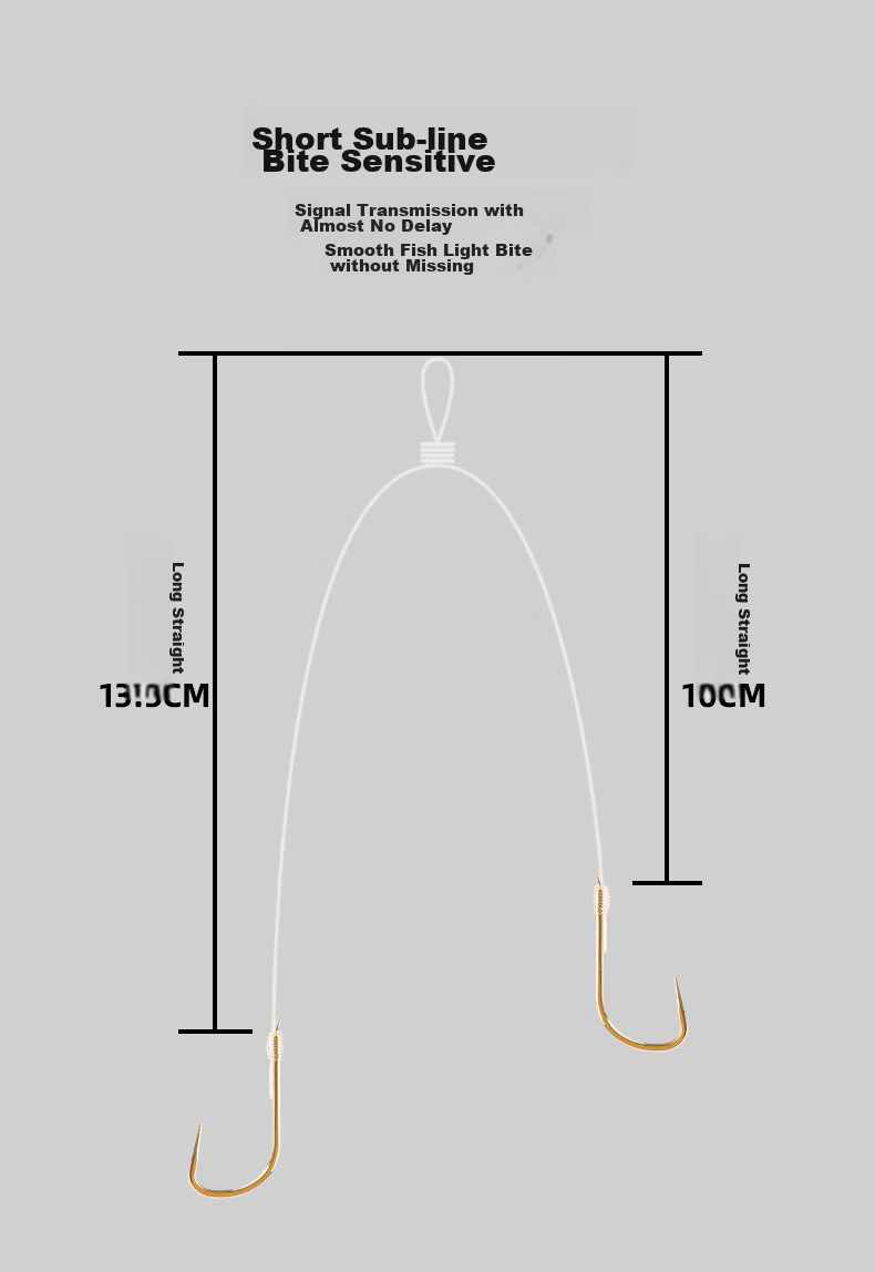 BKK Short Line Double Hook Pre-Tied Line Double Hook, 20 Packs, Jinxiu Haxi Yiseni Anti-Tangle Wild Fishing Hook 2