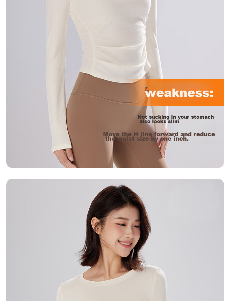 XUEXIMAN Yoga Top for Women, Long Sleeve T-Shirt, Autumn And Winter New Style, Pleated Slimming Design, for Running, Fitness, Sports, Quick-Dry Top 7