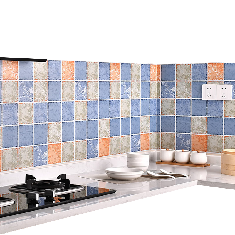 Qinghua Kitchen Oil-Proof Sticker Furniture Film Checkered Pattern 60*500cm Countertop Protective Film Stove Sink Tabletop Waterproof Sticker