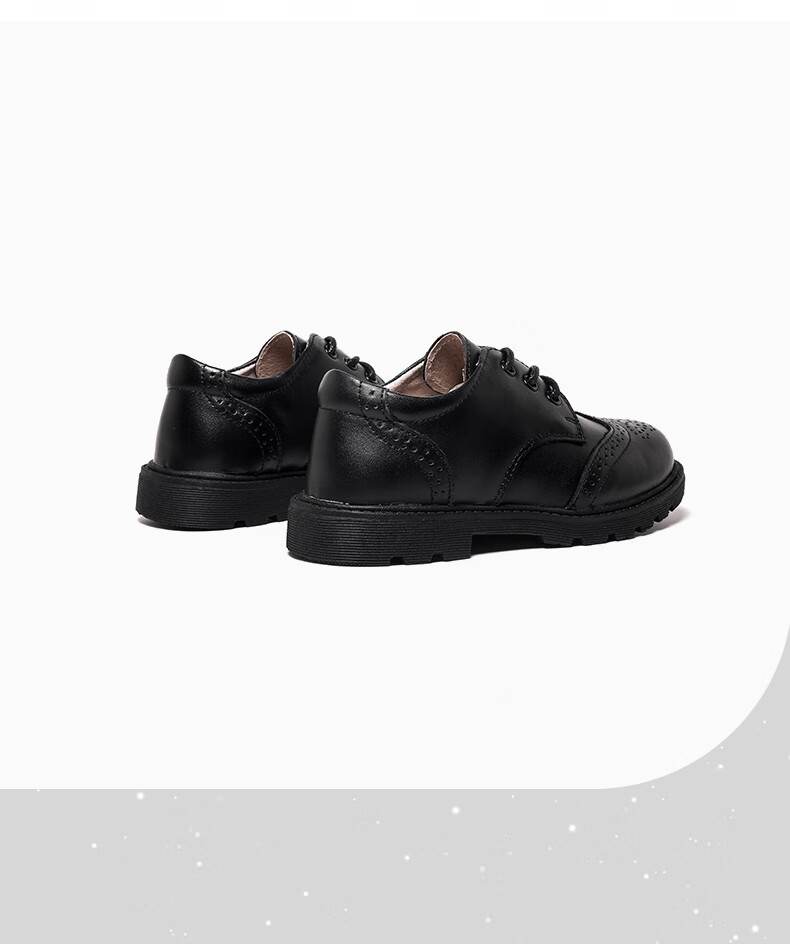 Aokang Children's Shoes, Boys' Leather Shoes, Black Soft-Soled Performance Shoes, New Spring And Autumn Style, British-Style Genuine Leather Performance Shoes for Older Childre 6