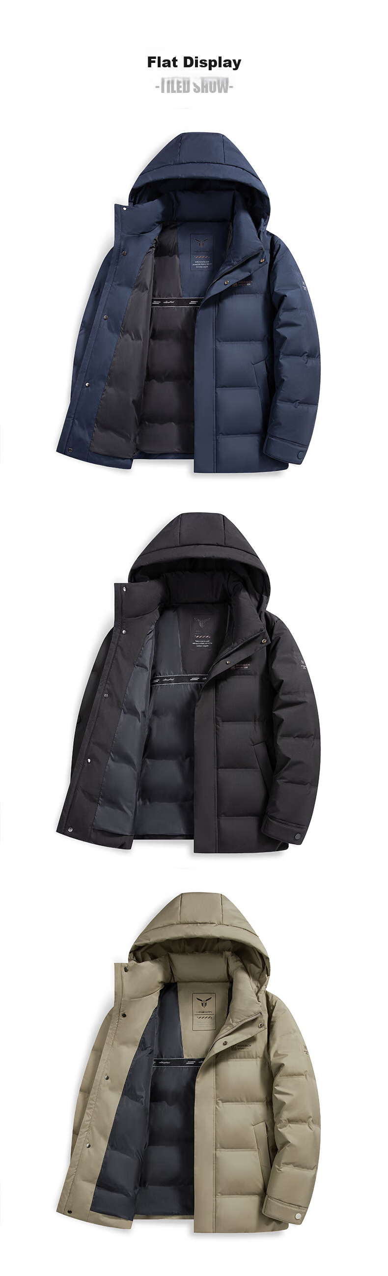 YAYA Men's down Jacket, Short Style with Detachable Hood, Thick Warm Coat for Young And Middle-Aged, Winter Business Casual Outerwear Y05 12