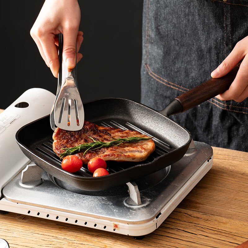 Onlycook Steak Frying Pan Breakfast Pan, Non-Coated Cast Iron Steak Griddle, Non-Stick Pan Suitable for Gas Stove And Induction Cooker