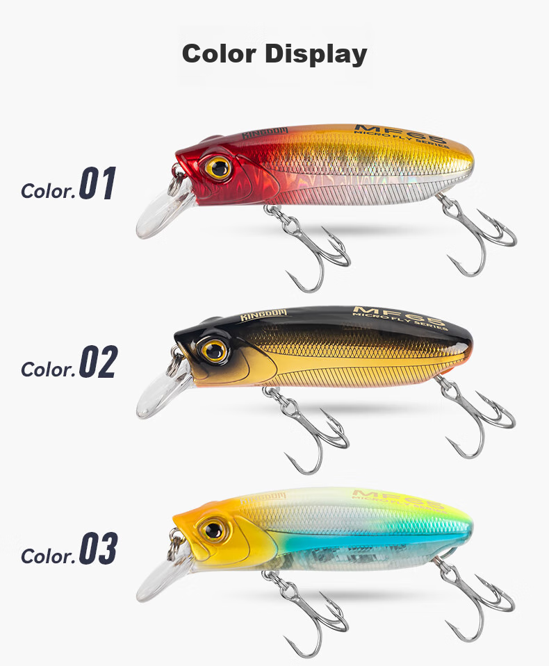 Guowangliya Lure Micro-Fly Scale Series Minnow Sinking Slow Sinking Floating Lure Artificial Bait Long-Distance Casting for Topmouth Culter And Bass in Black Pits 10