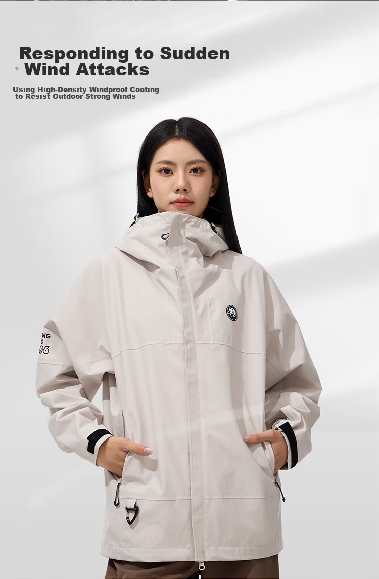 CAMEL Panda Outdoor Single-Layer Waterproof Jacket for Men And Women, Hard Shell Color-Block Coat A34BA46169, Lime Green, 2XL 15