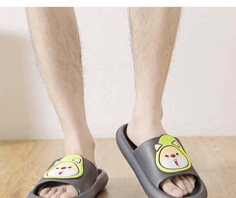 Huameijianbu Cartoon Dog Parent-Child Style Bathroom Indoor And Outdoor Wear Soft Elastic Slippers Men's Model HM901817 Dark Gray Size 44-45 18