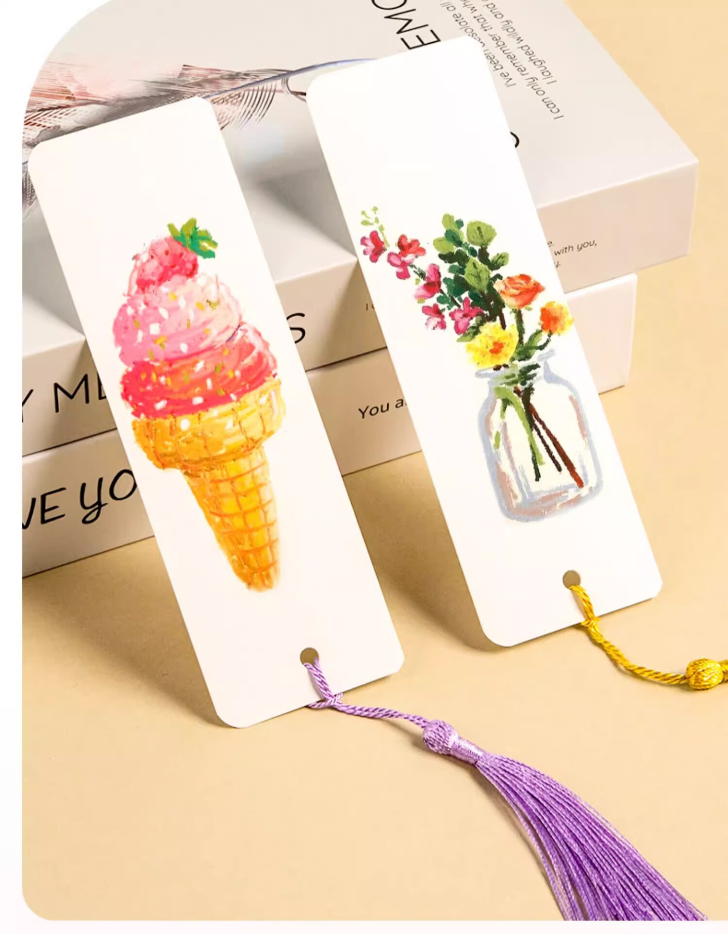 Jinlongxing Blank Bookmark DIY Wish Card Chinese Style Hand-painted Handmade Xuan Paper Tassel Craft Birthday Gift for Classmates Teachers Foreigners 4