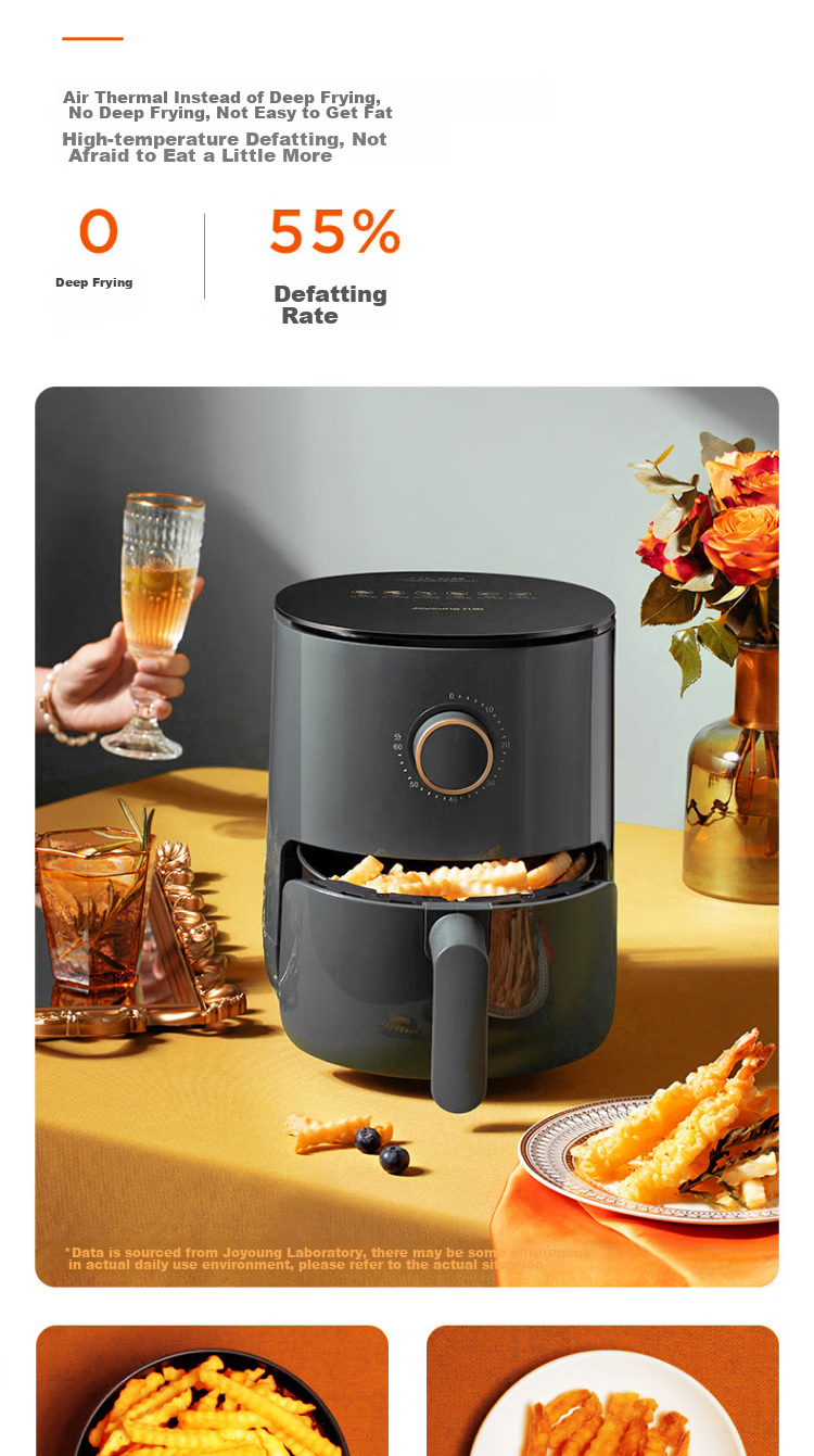 Joyoung Air Fryer for Home Use, Multifunctional, 3L Large Capacity, Timer Function, Non-Stick Fries Maker, KL30-VF165 3