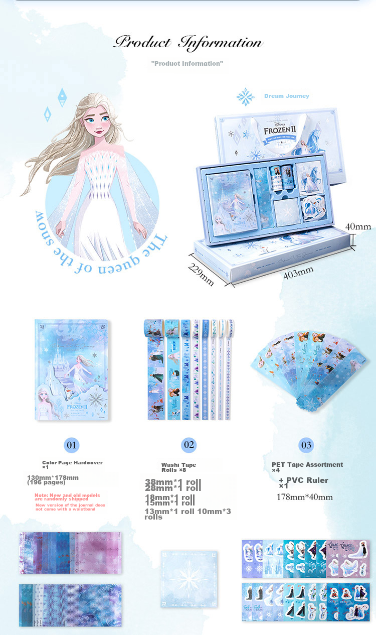 Disney Stationery Notebook, Journal, Gift Box, High-Quality Notebook, Children's Birthday Gift, Elsa Princess Light Blue, for Girls Aged 10-12 9