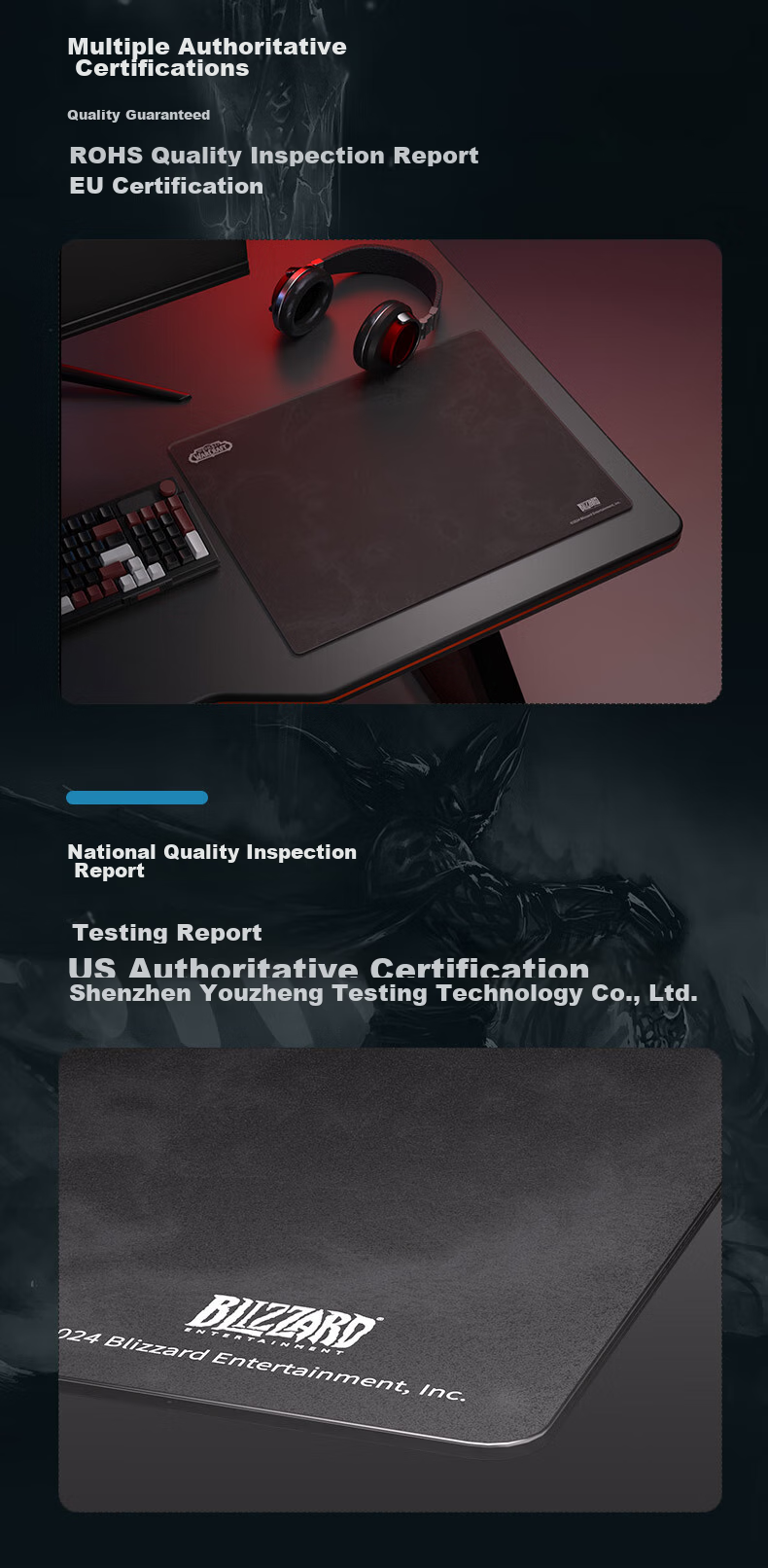 BLIZZARD Official World of Warcraft (WOW) Merchandise Gaming E-Sports Office Oversized Desktop Mouse Pad - Yili Dan Style Mouse Pad 7