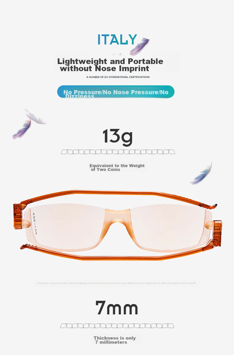 NANNINI Italian Imported Anti-Blue Light Reading Glasses, Lightweight And Stylish Foldable Portable High-Definition Comfortable Presbyopic Glasses, Authentic Product 6
