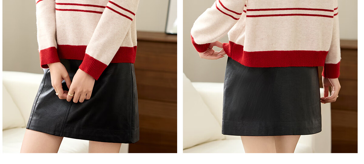 PinCai Women's Classic Striped Colorblock Sweater Early Spring Crew Neck Knitwear P144Z9024 26