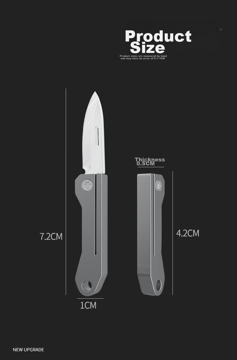 Laiben Titanium Alloy Car Keychain for Men with Small Folding Knife, Self-Defense Portable Key Pendant 5
