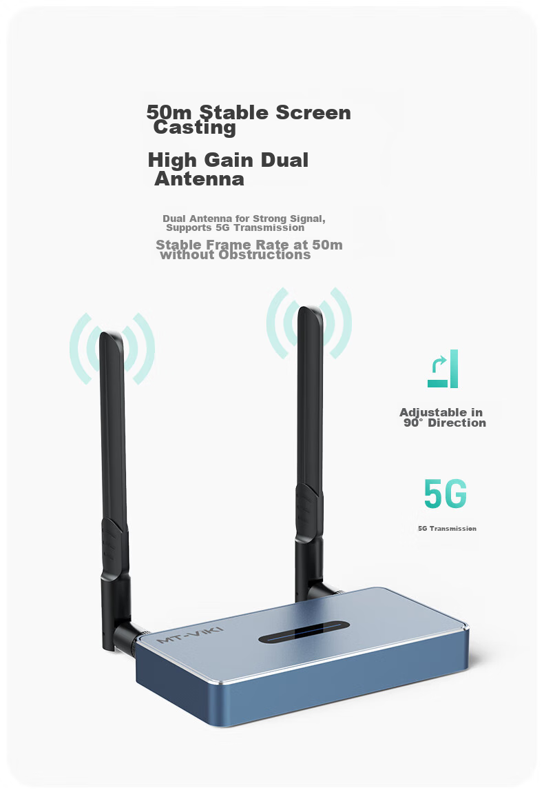 MT-Viki Wireless Screen Mirroring Device, HDMI Enterprise-Grade High-Definition 4K Wireless Transmitter And Receiver, VGA Projector Transmission Device, 5G No Delay, MT-WX02R 10
