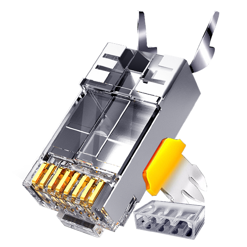 CNCOB Cat6A 10 Gigabit Ethernet Cable RJ45 Connector, Double-Shielded, 30-Pack, CN-TC6G6G