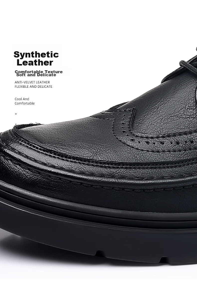 MULINSEN Men's Shoes, Business Casual Leather Shoes, British Brogue Versatile Soft-Soled Work Trendy Shoes, 7263 11
