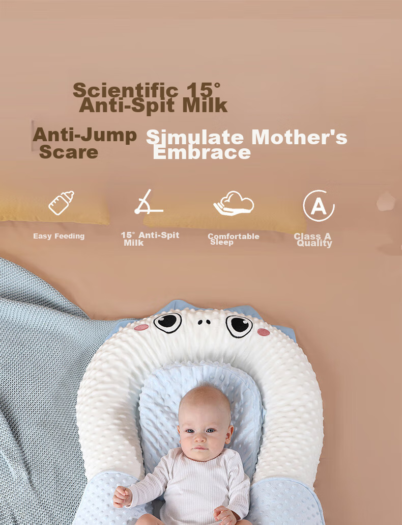Leyunbaby Crib Bed, Newborn Baby Bionic Bed, Sloped Pillow Pad, Sleep Aid, Movable And Portable, Anti-Pressure And Anti-Fright Device 1