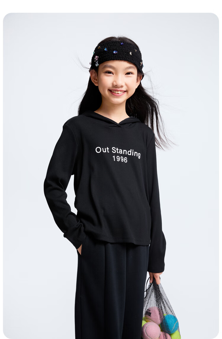 Annil Girls' Knit Sweater, 2024 Autumn New Style, Light Dusk Gray H120CY, Size 130 9