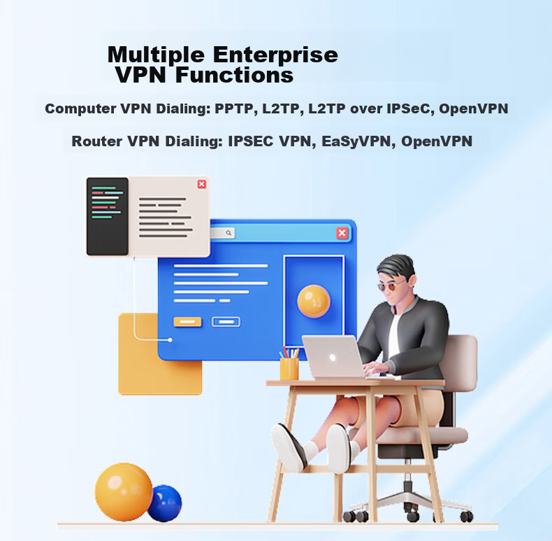 Ruijie 5-Port Gigabit POE Gateway Router All-In RG-EG105G V2 without Public IP, Remote Networking SD-WAN, Free Large-Screen Monitoring, 1500Mbps Bandwidth 7