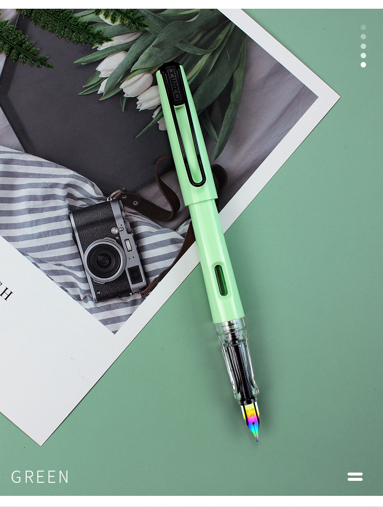 HERO Fountain Pen 367 Macaron Student Fountain Pen for Handwriting Practice And Posture Correction, Iridium Nib (With 6 Extra Ink Cartridges) Pink EF Nib (Nib Tip Color Randomly Selected) 8
