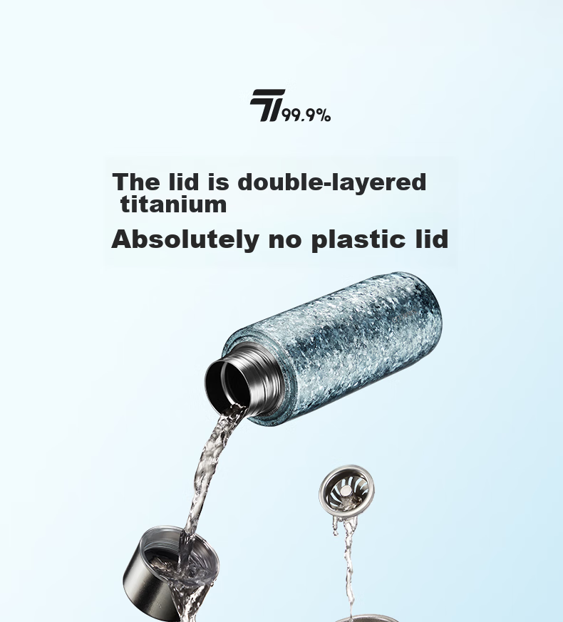 SIMELO Pure Titanium Insulated Tea Brewing Cup for Men and Women, Titanium Water Bottle, Birthday Gift, 450ml 8