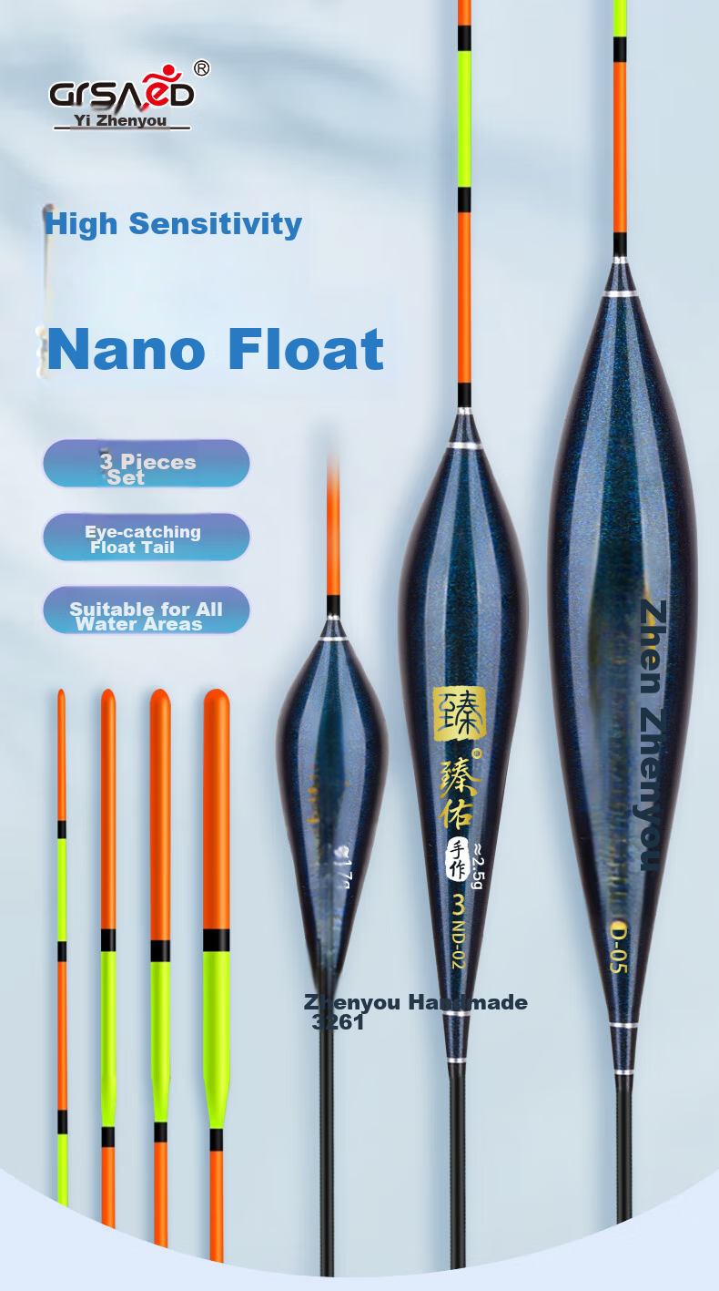 Grsaed Float Set ND12 Lizard Nano Crucian Carp Koi Fishing Floats Wild Fishing High Sensitivity Thickened Eye-catching Balsa Wood Float Box 6