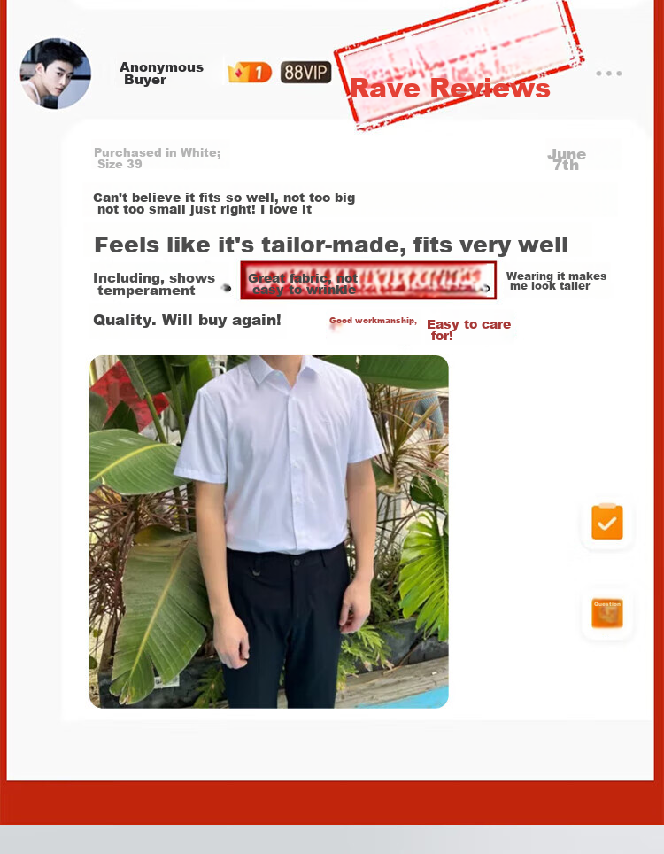 Nanjiren Men's Short-Sleeve Shirt, Summer Solid Color, Business Casual Shirt, Comfortable Breathable Short-Sleeve White Shirt for Men, White Dress Shirt 1