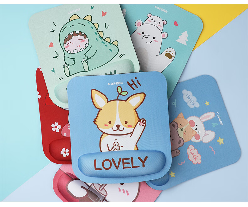CAPERE (Kailai) Mouse Pad Wrist Rest, Slow Rebound Large Hand Support Wrist Pad, Comfortable Computer Office Wrist Rest Hand Pillow, Lucky Cat H322 250X230X25mm 3